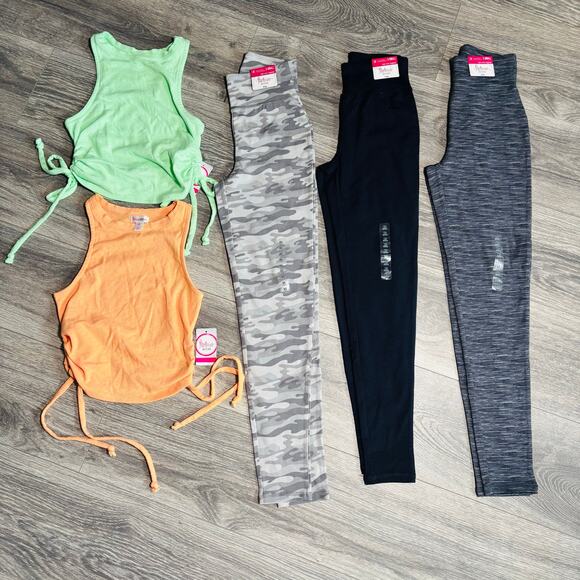 Flirtitude  Active Bundle 3 Leggings 2 Tops Extra Small $88 Retail 0313 - Picture 1 of 6